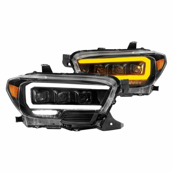 Strike3 111563 Black Sequential U-Bar Projector LED Headlights ST3567998